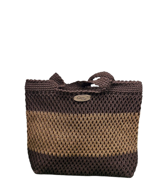 Exclusive Handmade Bag – Crochet Design, Stylish Accessory Handmade Crochet Bag – Brown + Coffee with Milk, Exclusive Design
