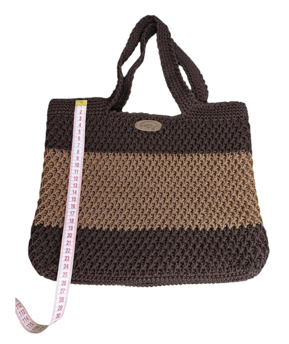 Exclusive Handmade Bag – Crochet Design, Stylish Accessory Handmade Crochet Bag – Brown + Coffee with Milk, Exclusive Design