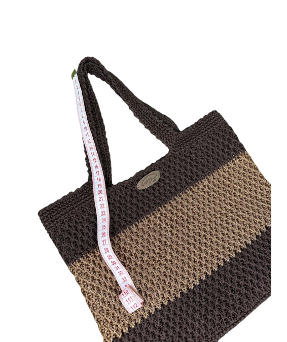 Exclusive Handmade Bag – Crochet Design, Stylish Accessory Handmade Crochet Bag – Brown + Coffee with Milk, Exclusive Design