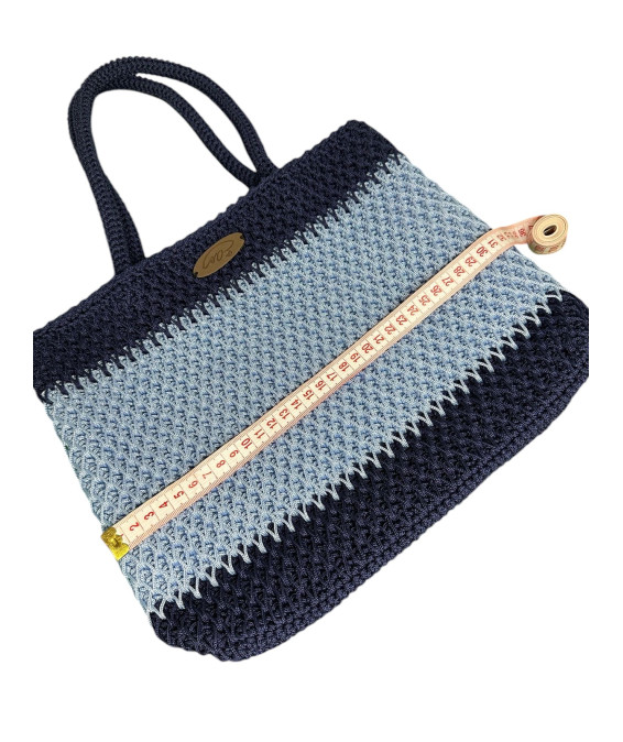 Handmade Crochet Bag – A Unique Accessory for Your Wardrobe Handmade Crochet Bag – Dark Blue + Light Blue, Exclusive Design
