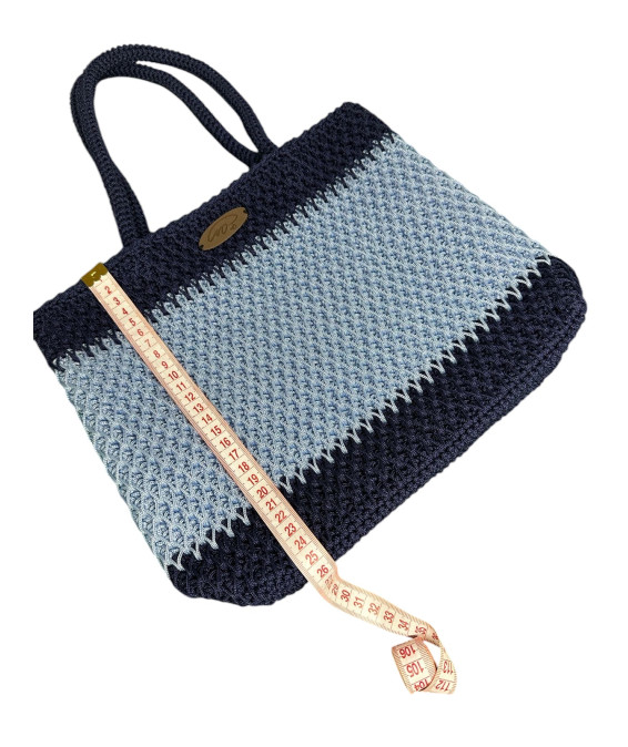 Handmade Crochet Bag – A Unique Accessory for Your Wardrobe Handmade Crochet Bag – Dark Blue + Light Blue, Exclusive Design