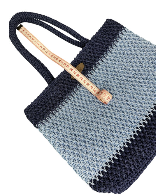 Handmade Crochet Bag – A Unique Accessory for Your Wardrobe Handmade Crochet Bag – Dark Blue + Light Blue, Exclusive Design