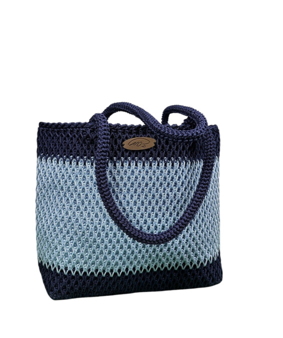 Handmade Crochet Bag – A Unique Accessory for Your Wardrobe Handmade Crochet Bag – Dark Blue + Light Blue, Exclusive Design