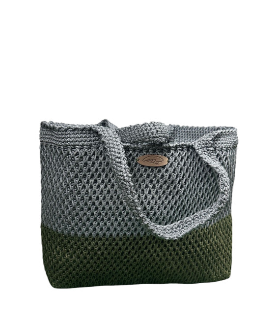 Buy a handmade crochet bag in a gray-khaki mélange – ugrandh.fr Handmade Crochet Bag – Buy in Paris and France | ugrandh.fr