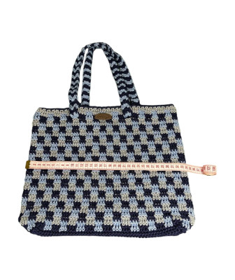 Handmade Crochet Bag – Elegant Checkerboard Pattern