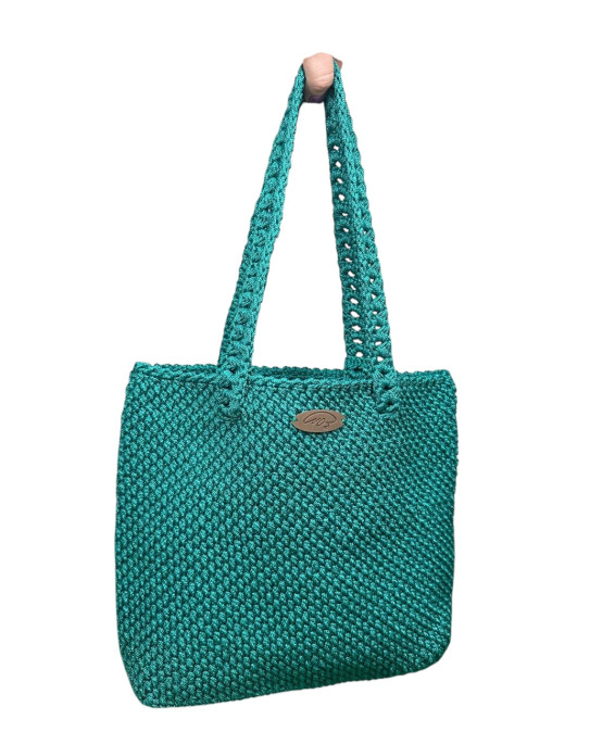 Sac en crochet élégant fait main – Une pièce unique et raffinée Sac en crochet fait main – Accessoire élégant vert émeraude pour tout style