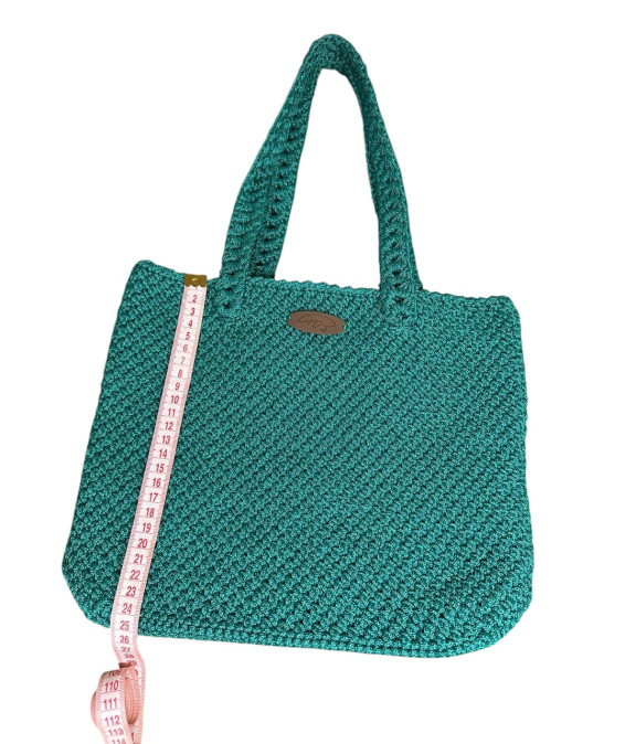 Sac en crochet élégant fait main – Une pièce unique et raffinée Sac en crochet fait main – Accessoire élégant vert émeraude pour tout style