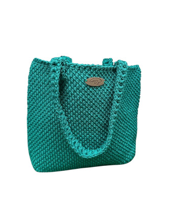 Sac à main en crochet fait main – Vert Émeraude | Accessoire élégant et écologique
