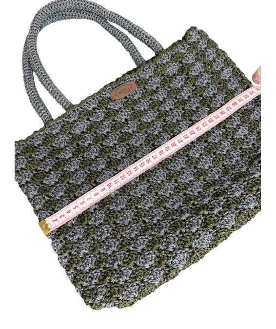 Buy a handmade crochet bag in gray-khaki tones – ugrandh.fr Handmade crochet bag, gray-khaki, stylish women’s accessory