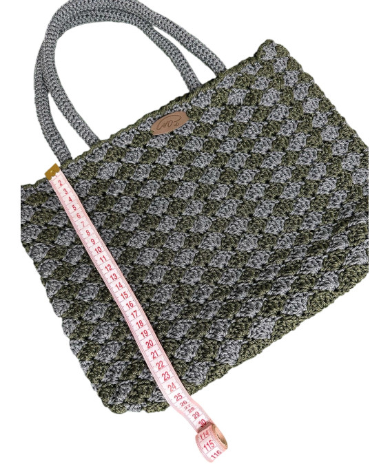 Buy a handmade crochet bag in gray-khaki tones – ugrandh.fr Handmade crochet bag, gray-khaki, stylish women’s accessory
