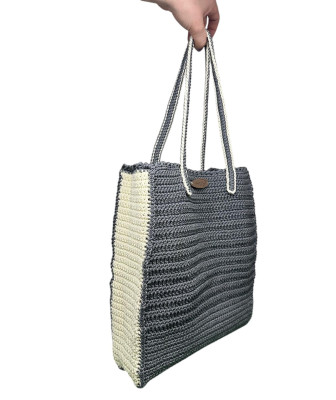 Sac à main en crochet fait main – Gris-Beige | Accessoire élégant et écologique