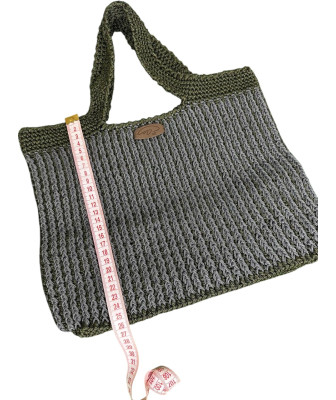 Sac à main en crochet fait main – Gris-Vert | Accessoire élégant et écologique
