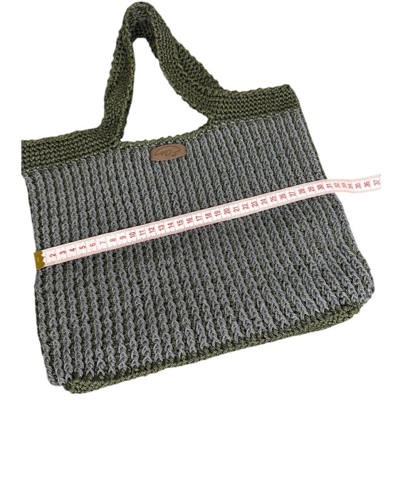 Sac en crochet élégant fait main – Une pièce unique et raffinée Sac en crochet fait main – Accessoire élégant gris-vert pour tout style