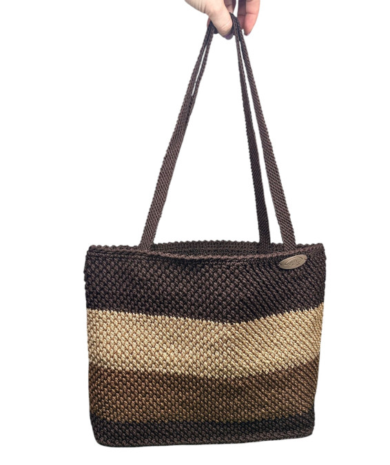 Buy a handmade crochet bag in brown-cream-coffee tones – ugrandh.fr Handmade crochet bag, brown-cream-coffee color, stylish women’s accessory