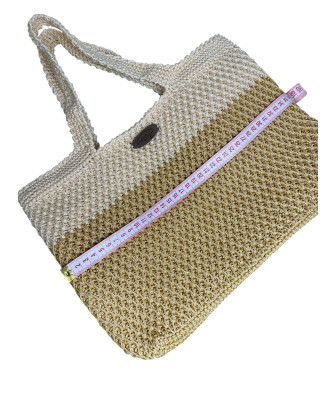 Sac Crocheté à la Main – Élégant Mélange Crème et Beige