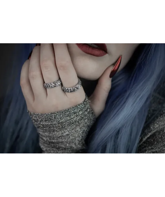 Bague artisanale en argent 925 avec gravure de dragon – oxydée ou argent clair | UGRANDH