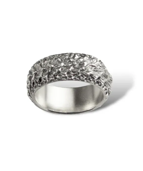 Bague artisanale en argent 925 avec gravure de dragon – oxydée ou argent clair | UGRANDH
