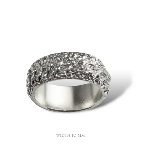 Bague artisanale en argent 925 avec gravure de dragon – oxydée ou argent clair | UGRANDH