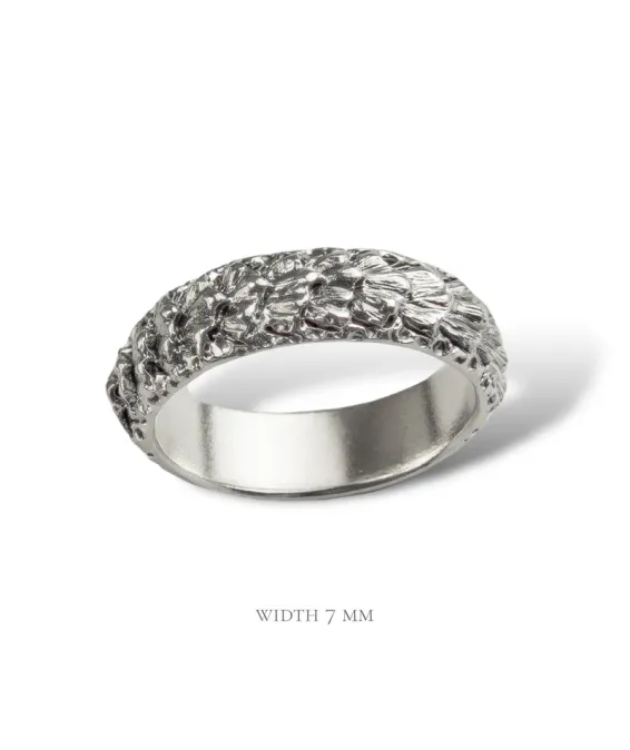 Bague artisanale en argent 925 avec gravure de dragon – oxydée ou argent clair | UGRANDH