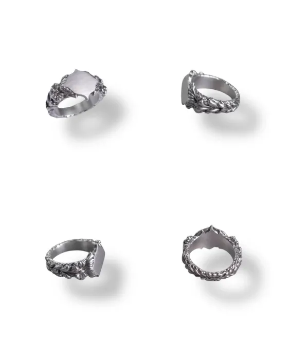Bague en argent SHIELD – gravure personnalisée, bijou unique Bague SHIELD personnalisée en argent 925 – finition au choix | UGRANDH