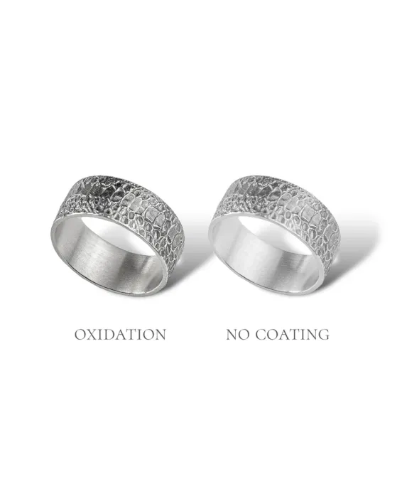 Bague en argent 925 avec relief reptilien – faite main, édition unique Bague artisanale en argent 925 avec écailles de serpent – finition oxydée ou naturelle | UGRANDH