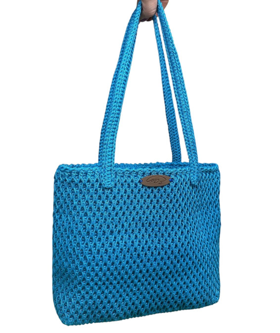 Sac au Crochet Fait Main Turquoise – Un Choix Stylé Sac au crochet fait main turquoise – Élégant et durable