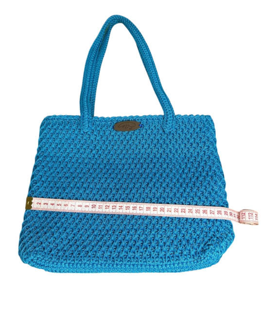 Sac au Crochet Fait Main Turquoise – Un Choix Stylé Sac au crochet fait main turquoise – Élégant et durable