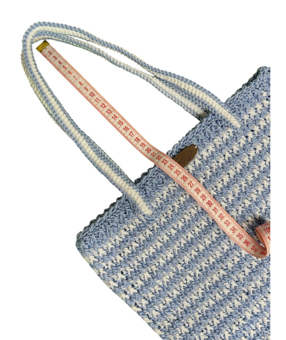 Handmade Light Blue & Cream Crochet Bag – A Unique & Elegant Choice Handmade Light Blue & Cream Crochet Bag – Stylish & Durable
