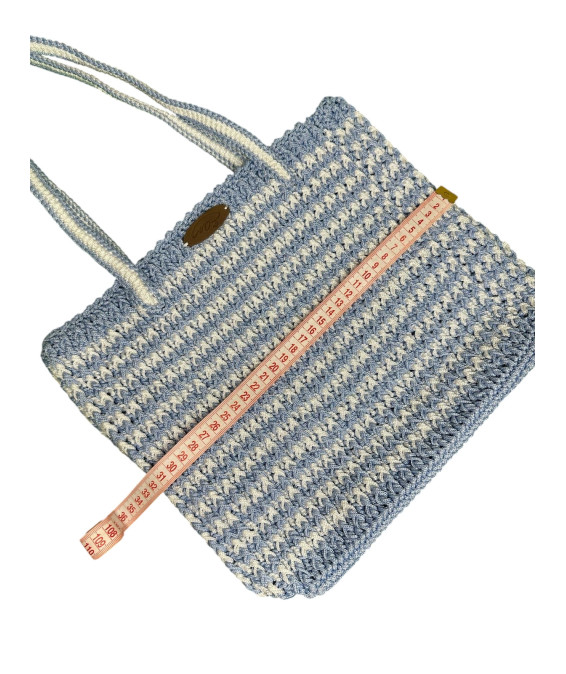 Handmade Light Blue & Cream Crochet Bag – A Unique & Elegant Choice Handmade Light Blue & Cream Crochet Bag – Stylish & Durable