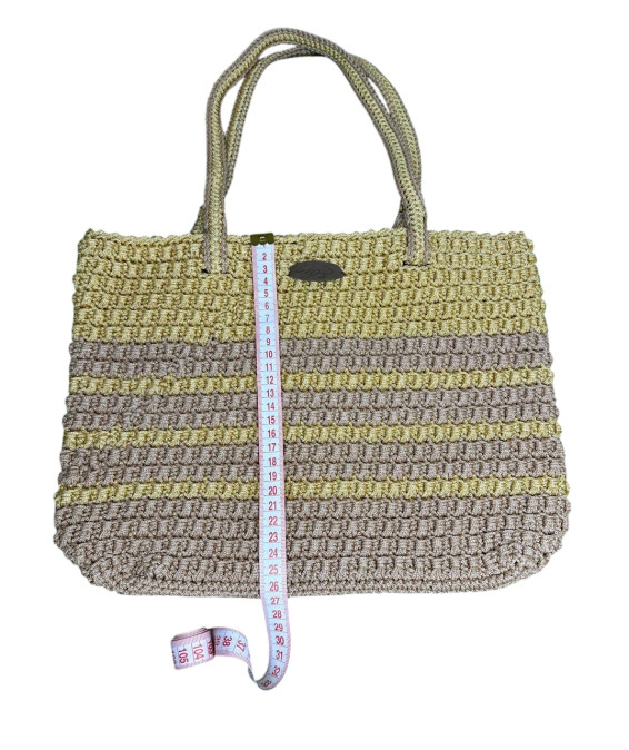 Sac au Crochet Jaune – Café au Lait – Élégance et Naturel Sac au Crochet Fait Main Jaune – Café au Lait – Chic & Léger