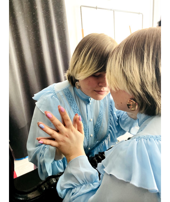 Light blue blouse